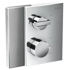 hansgrohe AXOR Edge Thermostat Unterputz mit Absperrventil, Diamantschliff, Farbe: Stainless Steel Optic