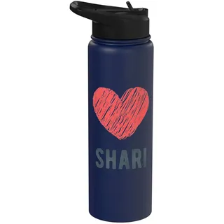 Shari Heart Love Lieblingsname Stainless Steel Insulated Water Bottle