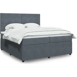 Langlebige Boxspringbett mit Matratze Dunkelgrau 200x200 cm Samt Gästebett mit Lattenrost Möbel8811402 - Grau