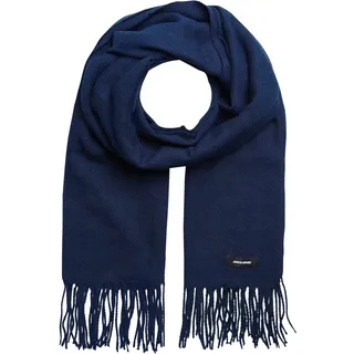 JACK & JONES Strickschal JACK & JONES "JACSOLID WOVEN SCARF NOOS", Damen, blau (navy blazer), Strick, Kunstfaser, unifarben, Modetücher