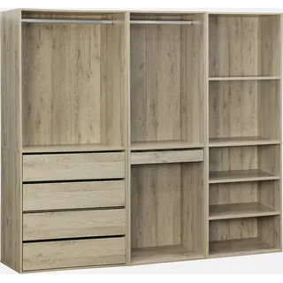 sweeek - Modulares Kleiderschrank-Set mit 3 Elementen - Natur