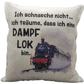 KiLaLa Anti-Schnarch-Kissen Lokomotive Dampflok mit Spruch
