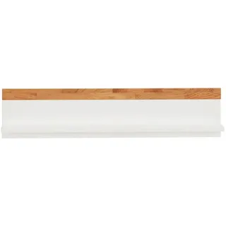 Jimmylee Wandboard , Weiß, Eichefarben , Holz, Holzwerkstoff , Eiche , massiv , 90x20x17 cm , Wohnzimmer, Regale, Wandboards