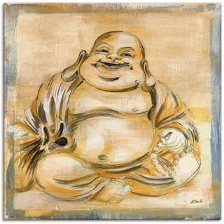 Artland Wandbild »Fröhlicher Buddha I« Religion 1 Stk. tlg. als Leinwandbild, Poster, Wandaufkleber in verschied. Größen, beige