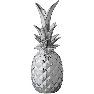 Bloomingville Deko Ananas Home Decor Deko Dekoration Ø 9 x H 24 cm, Silber, Keramik