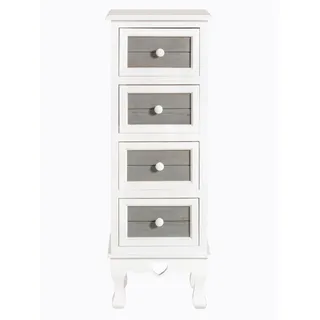 Kommode HEINE HOME, grau (weiß, grau), B:33cm H:92cm T:30cm, MDF, Sideboards, Kommode