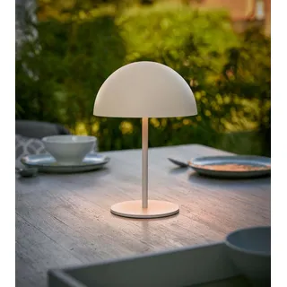 Northpoint LED Metall Akku Tischlampe in Pilzform 28cm hoch Touch-Schalter Outdoor Lampenschirm Terassenleuchte Beige