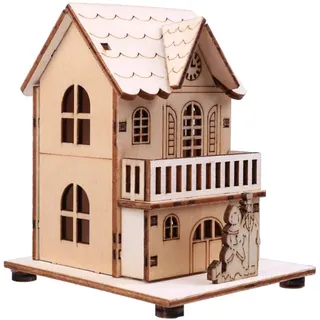 TOYANDONA LED Weihnachtshaus Beleuchtet Winterdorf Haus Holz Weihnachtsdorf Häuser Holzhaus Weihnachtsstadt mit Beleuchtung Weihnachten Dekoration Urlaub Deko Winter