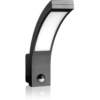 SEBSON® LED Aussenleuchte mit Bewegungsmelder, Wandleuchte anthrazit, 15W, 1000lm, kaltweiß 5800K, IP65, Außenwandleuchte Sensor 9m / 140°
