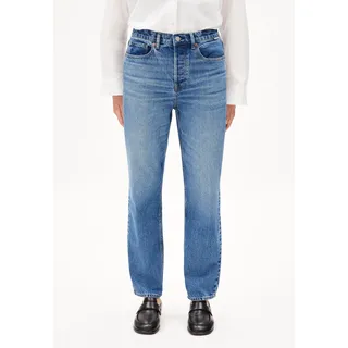 AAIKALA HIGH STRAIGHT JEANS | 100% recycelte Baumwolle Non Stretch - blau (28-32)