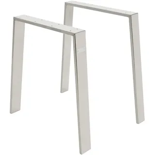 ML-Design Tischbeine 2er Set Loft 75 x 72 cm Silber , Silberfarben , Metall , 75x8x72 cm , Esszimmer, Esstische, Tischsysteme, Tischgestell