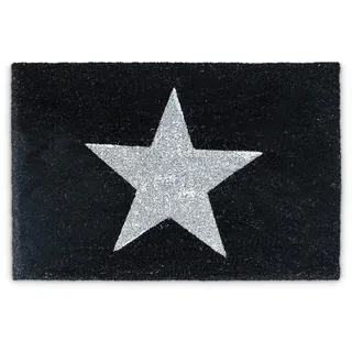 Relaxdays Fußmatte Kokos STERN schwarz