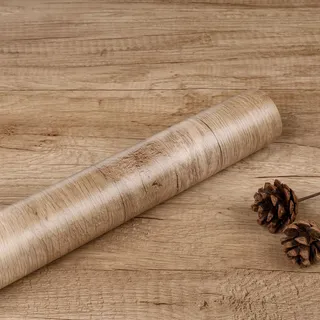 ReWallpaper Möbelfolie Holzoptik Eiche Hell 40CMx7M Küchenfolie Selbstklebend Holz für Schränke Wand Abwaschbar Tapete Holzoptik Vintage Wohnzimmer Dicke Holzfolie für Tischplatte Schublade