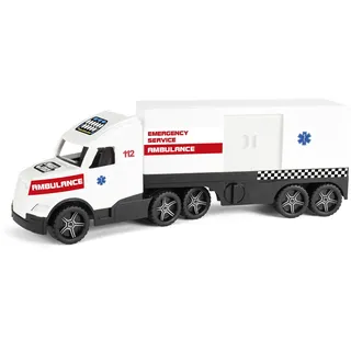 Wader 36211 - Magic Truck Ambulanz-Einsatzfahrzeug mit Seitentür, Größe ca. 79 cm, für Kinder ab 3 Jahren, geeignet als Geschenk für kreatives Spielen