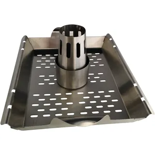 Hähnchen Grill Basket - Gemüse Hähnchen Grillkorb - Hähnchen und Gemüse Griller aus Edelstahl von WOLFCUT - Silber