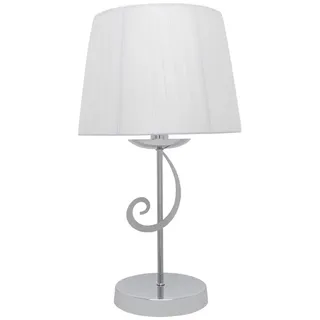 Zarivy Tischlampe, 1 x e14, Chrom, weißer Lampenschirm, 45 x 25 x 25 cm, dekorative und funktionale Beleuchtung für Zuhause oder Büro.