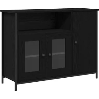 vidaXL Sideboard 100 x 75 x 35 cm Schwarz / Eiche