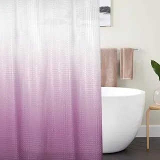 LEMON CLOUD Duschvorhang Antischimmel - Durchsichtig mit Gewicht Magnete Unten, 183x183cm PEVA Wasserdichter Badvorhang 3D Geometrische, Plastik DuschVorhang für Badewanne mit 12 Ringe