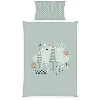 Herding Babybest® 2485410063 - Nordic Forest, Bettwäsche-Set, Baumwolle/Renforcé, 100x135/40x60cm