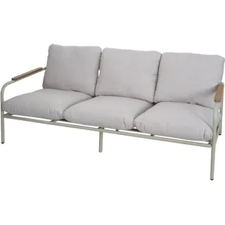 MCW Aluminium-Gartenbank O11 Outdoor 3-Sitzer Sofa 184cm Hellgrün Polster Beige