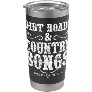 Schotterstraßen und Country-Songs Western Cowgirl Country-Musik Doppelwandiger Edelstahl-Thermobecher