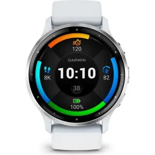 Vernetzte GPS-Uhr GARMIN Venu 3 WLAN 35,4 mm (1,4) Silberfarbener Stahl, weißes Gehäuse und weißes Silikonarmband