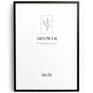 Artower® Bilderrahmen für 50 x 70 cm Schwarz Holz Dünner Rahmen | Posterrahmen Groß Collage | Picture Frame Black Wood 50x70cm | Holzrahmen Holz-Bilderrahmen | Holzbilderrahmen Poster Echtholz