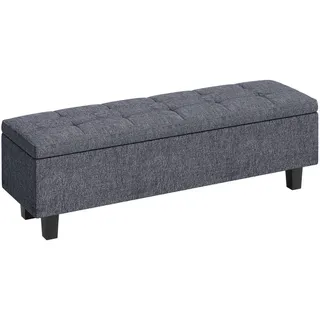 Homcom Truhenbank mit Stauraum, 138 x 40 x 45 cm, Dunkelgrau , Textil , 40x45x138 cm , Esszimmer, Bänke, Sitzbänke