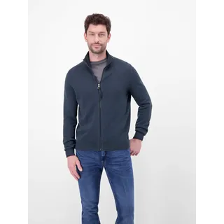 Strickjacke LERROS, Herren, Gr. M, classic navy, Strick, Obermaterial: 100% Baumwolle, unifarben, normal hüftbedeckend, Rundhals, Bündchen, Strickjacken Strickjacke, mit Reißverschluss und Stehkragen