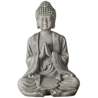 Buddha Statue Meditation 2 - Zen und Feng Shui Deko Statue - Bringt eine beruhigende und entspannende Atmosphäre in Ihr Zuhause - Glücksbringer Statue Farbe Grau - Höhe: 12cm - Zen'Light