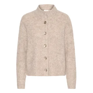 Strickpullover KAFFE "Damen Strickpullover KAane", Damen, Gr. XL, beige (major braun melange), Obermaterial: 64% Polyester PES. 18% Polyacryl PAN. 10% Wolle mw. 5% Alpaka WP. 3% Elasthan EL., Pullover Strickpullover