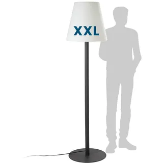 Hoberg XXL-Stehlampe für In- & Outdoor | 1,87 M große Lampe mit 3 einstellbaren Lichtintensitäten | Stimmungsvolle Standleuchte im zeitlos-modernen Design | IP-44 Wasser geschützt [schwarz, weiß]