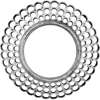 GMMH Spiegel Dekospiegel Hängespiegel Wandspiegel Rund Dekoration 26cm, Rahmen aus Kunststoff (Silber)