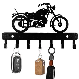 GOSLYLY Schlüsselhalter aus Metall, Schlüsselbrett mit 8Haken, Schlüssel Organizer Wand Schwarz, Schlüsselhalter für Wandhaken Dekor, key holder, Multifunktionshaken für Flur, Büro, Küche