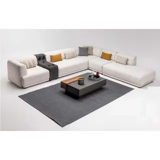 Modulsofa Ecksofa L form Stoffsofa Polstersofa Couch Sofa Beige - Beige