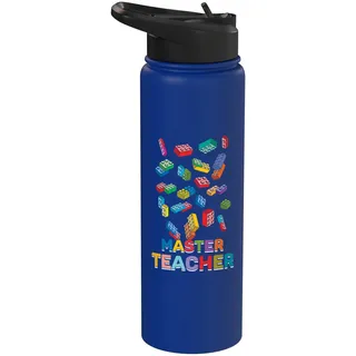 Master Teacher Lustiger Blockbauziegelbauer für Kinder Stainless Steel Insulated Water Bottle