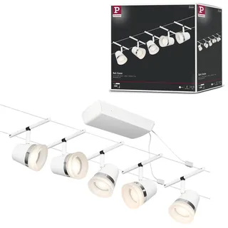 Paulmann 94461 CorDuo Seilsytem Set Cone DC max. 5x10 Watt erweiterbar Weiß matt Drahtseil Kunststoff GU5,3 Drahtseilsystem ohne Leuchtmittel