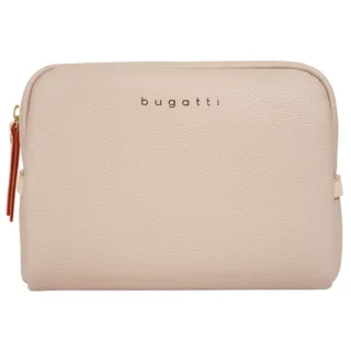 Kosmetiktasche BUGATTI "ELLA", Damen, Gr. B/H/T: 20cm x 15cm x 8cm onesize, beige, Kunstfaser, leicht glänzend, unifarben, Taschen Kosmetiktasche