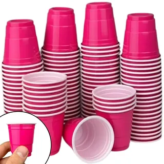MBP My Beer Pong 100 Pinke Schnapsbecher 2oz / 60ml | Shot Cups Pink | Mini Party Cups für JGA, Mädelsabend, Geburtstag & Festival | BPA-frei Wiederverwendbar