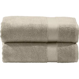Handtuch Set DONE. "Deluxe", grau (taupe), 2 Stk., Zwirnfrottee, Zwirnfrottee, Zwirnfrottee, Handtücher, Handtuch Set, Hotelqualität aus hochwertigem Zwirnfrottier