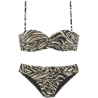 Bruno Banani Bügel-Bandeau-Bikini in trendigem Animalprint, braun