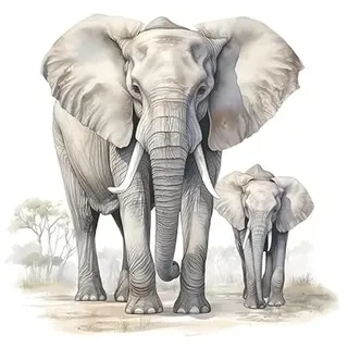 COVPAW Wandtattoo Wandaufkleber 2 Elefanten Wald Tier Wohnzimmer Kinderzimmer Babyzimmer Schlafzimmer Wandsticker Kids Kindergarten Geschenk Kindertag Geburtstag Küche Büro Dekoartion (Elefant)