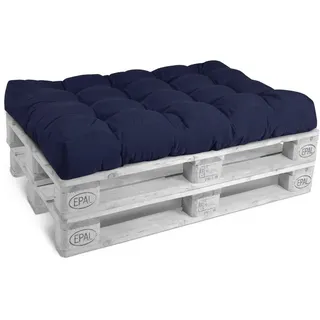 Beautissu Palettenkissen 120 x 80 x 15 cm Dunkelblau 1 St.