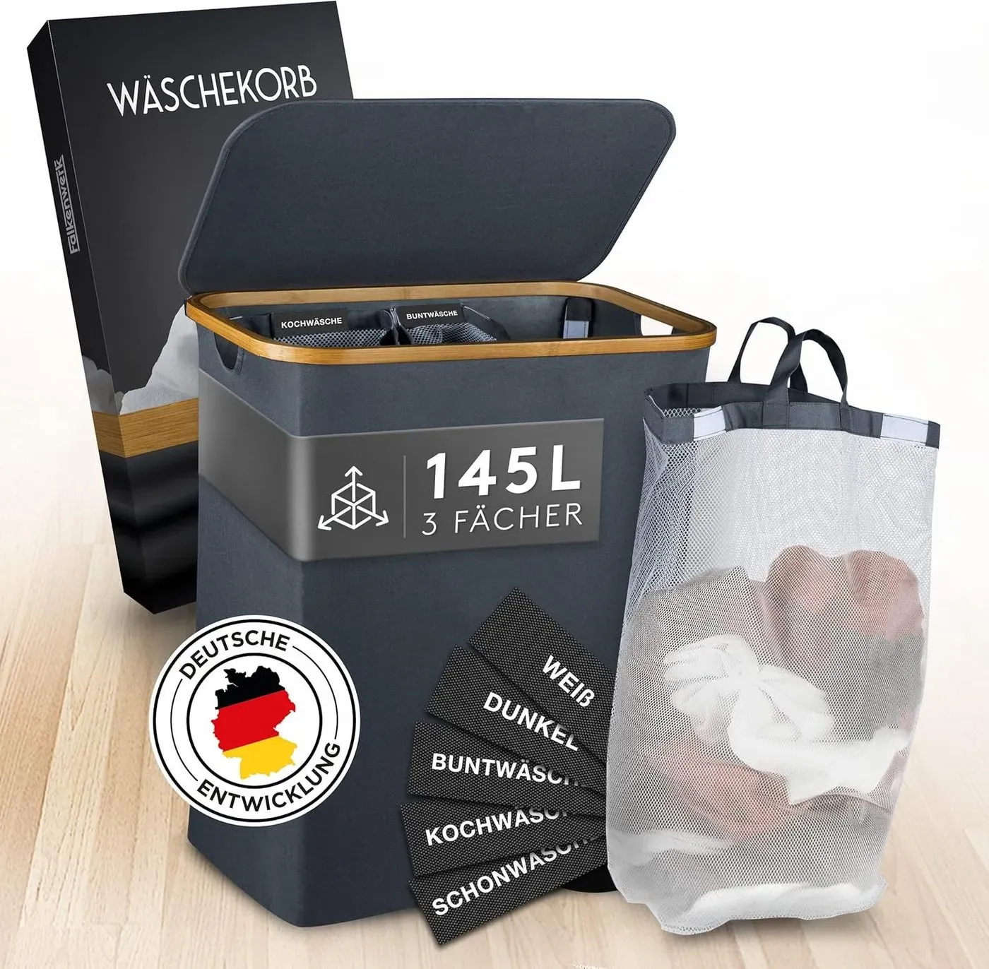 ARPAN Aufbewahrungskorb Aus Kunstharz – Klein, Schwarz, Mit Deckel & Schloss, Ca. 28x20x12,5 Cm, Für Home-Organisation