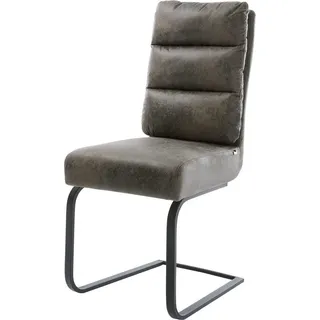 DeLife Freischwinger Pela-Flex Mikrofaser grau schwarz