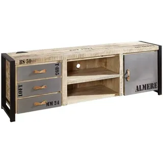 MASSIVMOEBEL24.DE TV-Board Mango 200x45x66 natur bedruckt FACTORY #133