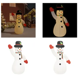 vidaXL Aufblasbarer Schneemann mit LEDs 370 cm - Aufblasbarer Schneemann - Aufblasbare Schneemänner - Aufblasbare Figur - Weihnachtsfigur Aufblasbar