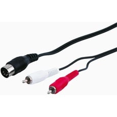 Goobay 50014 Audiokabel Adapter für die Verbindung mit alten Audiogeräten; Verbindung über 5 pol DIN Stecker auf 2 Chinch Stecker (R / L); 1,5m