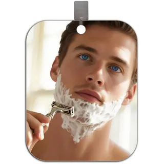 OuryTech Rasierspiegel, Spiegel Dusche, Spiegel Bad, 360 Grad Spiegel, Anti Fog Shaving Mirror, 7 x 5 Zoll, No Fog Makeup Mirror, Shatterproof Travel Camping Wall Mirror