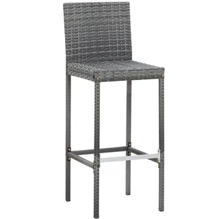 vidaXL 9-tlg. Garten-Bar-Set Poly Rattan und Akazienholz Grau - Grau